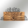 Wallity Culture Accesorio decorativo de pared de madera y metal Negro y Nogal